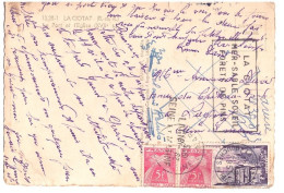 LA CIOTAT B D R Carte Postale Taxée Texte AU DELA LIMITES 12 F Quimper TAXE 10 F 2 X 5 F Gerbes Yv 979 T85 - 1859-1959 Briefe & Dokumente