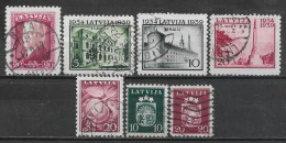 1937-1940 LATVIA Set Of 7 Used Stamps (Michel # 256,272-274,280,286,287) CV €6.20 - Lettland