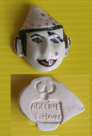 Fève Maurin Perso  - Adeline - Le Havre -   Clown Chapeau Blanc à Pois Rouge - Anciennes