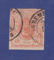 1859 - LUSSEMBURGO - STEMMA - CENTESIMI 40 TIMBRATO - N.11 - FIRMATO A.DIENA - 1859-1880 Coat Of Arms