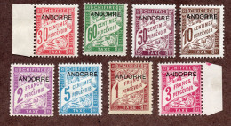 Andorre Taxes N°1/8 N* TB  Cote 60 Euros !!! - Unused Stamps