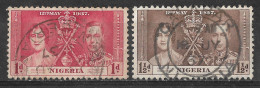 1937 NIGERIA Set Of 2 USED STAMPS (Michel # 43.44) CV €5.00 - Nigeria (...-1960)