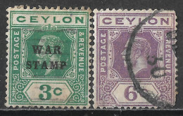 1918,1921 CEYLON Set Of 2 USED STAMPS (Michel # 183,191) - Ceylon (...-1947)