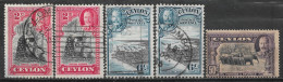 1935-1936 CEYLON SET OF 1 MNG + 4 USED STAMPS (Michel # 216A,218,225) CV €15.20 - Ceylon (...-1947)