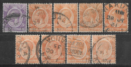 1922 Kenya & Uganda Set Of 9 Used Stamps (Michel # 2.6) CV €3.60 - Kenya, Uganda & Tanganyika