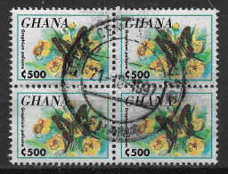 1995 GHANA BLOCK OF 4 USED STAMPS (Michel # 2193) - Ghana (1957-...)