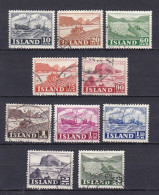 IS051 – ISLANDE – ICELAND – 1950-52 – LANDSCAPES & ACTVITIES – Y&T # 224/33 - USED 33,50 € - Usati