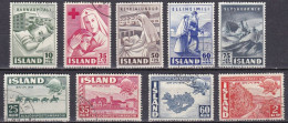 IS050B – ISLANDE – ICELAND – 1949 – FULL YEAR SET – SG # 287/95 USED 11 € - Usados