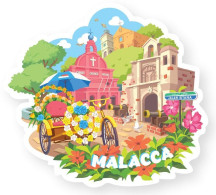 Malaysia Melaka Shaped Postcard MINT Malacca Landmark Trishaw - Malaysia