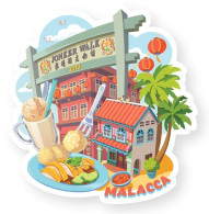 Malaysia Melaka Shaped Postcard MINT Malacca Food - Malasia