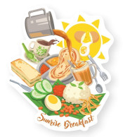 Malaysia Simple Breakfast Shaped Postcard MINT Food - Maleisië