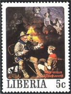 572 Liberia Scout Norman Rockwell Feu De Camp Campfire MNH ** Neuf SC (LBA-2a) - Liberia