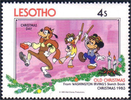 570 Lesotho Noel Christmas Mickey Donald Dingo Goofy MNH ** Neuf SC (LES-32c) - Disney