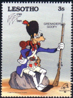 570 Lesotho Disney Philexfrance Military Costume Militaire Dingo Goofy MNH ** Neuf SC (LES-24c) - Disney