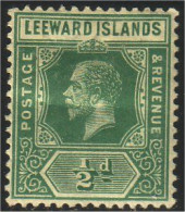 568 Leewards Edward VIII 1/2d MH * Neuf (LEE-6) - Leeward  Islands