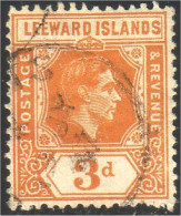 568 Leewards George V 3d Orange (LEE-9) - Leeward  Islands