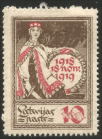 562 Latvia 1919 10k Allegory Independance MH * Neuf (LAT-50) - Lettland