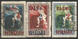 562 Latvia 1921 Surcharge Warrior Guerrier Dragon (LAT-57) - Lettland