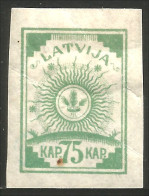 562 Latvia 1919 75k Vert Imperforate Non Dentelé MH * Neuf (LAT-43) - Lettland