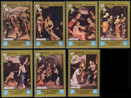 560 Laos Tableaux De Correge Corregio Paintings MNH ** Neuf SC (LAO-78c) - Religieux