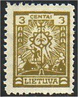 576 Lithuania Lietuva 3c Olive MH * Neuf (LIT-9) - Lituanie