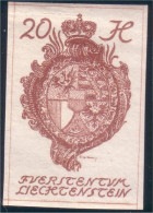 574 Liechtenstein 1920 Armoiries Coat Of Arms 20H Imperforate Non Dentelé MNH ** Neuf SC (LIE-33) - Briefmarken