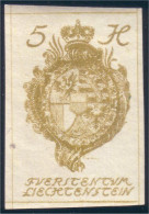 574 Liechtenstein 1920 Armoiries Coat Of Arms 5H Imperforate Non Dentelé MNH ** Neuf SC (LIE-30) - Briefmarken