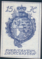 574 Liechtenstein 1920 Armoiries Coat Of Arms 15H Imperforate Non Dentelé MNH ** Neuf SC (LIE-32) - Briefmarken