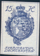 574 Liechtenstein 1920 Armoiries Coat Of Arms 15H Imperforate Non Dentelé MNH ** Neuf SC (LIE-32) - Timbres