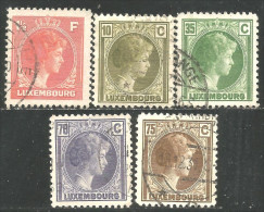 584 Luxembourg 1926 Grande Duchesse Charlotte 1 1/2c - 75c (LUX-117) - 1926-39 Charlotte Rechtsprofil