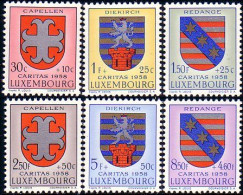 584 Luxembourg 1958 Armoiries Coat Arms Blasons Capellen Diekirch Redange MNH ** Neuf SC (LUX-41) - Briefmarken