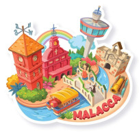 Malaysia Melaka Shaped Postcard MINT Malacca Landmark - Malasia