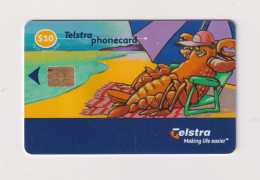 AUSTRALIA -   Cartoon Lobster Chip Phonecard - Australia