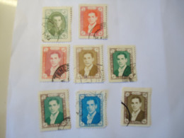 IRAN USED 8 STAMPS SULTAN 1956 - Iran