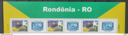 C 2926 Brazil Personalized Stamp Rondonia Train Map Star 2009 3 Vignette Units - Gepersonaliseerde Postzegels