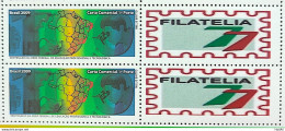 C 2899 Brazil Personalized Stamp Education Technology Science Map 2009 Block Of 4 - Gepersonaliseerde Postzegels