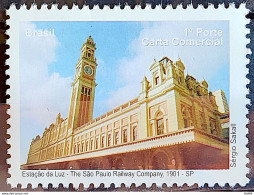 C 2876 Brazil Depersonalized Stamp Tourism Sao Paulo 2009 Light Station Train Clock Architecture - Gepersonaliseerde Postzegels