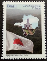 C 2856 Brazil Depersonalized Stamp Tourism Minas Gerais Church Of Serro Map Flag 2009 Vertical With Subtitle - Gepersonaliseerde Postzegels