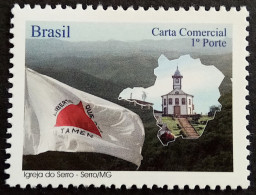 C 2855 Brazil Depersonalized Stamp Tourism Minas Gerais Church Of Serro Map Flag 2009 Horizontal With Subtitle - Gepersonaliseerde Postzegels