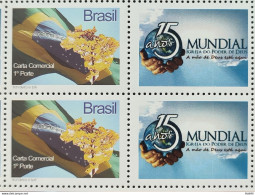 C 2853 Brazil Personalized Stamp Tourism Ipe Flag Church Religion Hand 2009 Block Of 4 - Personnalisés