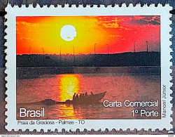 C 2813 Brazil Depersonalized Stamp Tocantins Tourism 2009 Beach Graciosa Palmas Boat Sunset - Personalisiert