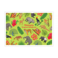 Malaysia Tropical Rainforest Postcard MINT Tiger Elephant  Turtle Monkey Peacock Rhinoceros Tapir - Maleisië