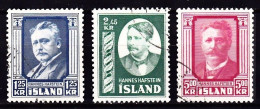 IS059A – ISLANDE – ICELAND – 1954 – HANNES HAFSTEIN – SG # 325/7 USED 41,50 € - Oblitérés