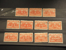 POLONIA - SERVIZIO - 1920.... CIFRE 11 VALORI(difetti) - NUOVI(+) - Unused Stamps