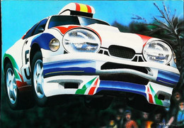 ► Automobile Caricature - TOYOTA Corolla De Carlos SAINZ Rallye -  Dessin D'après Frédéric TELLIER 1990's - Rallye