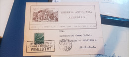 6C) Storia Postale Intero Postale Pubblicitario Libreria Antiquaria Augusteo Viaggiata - Marcofilie