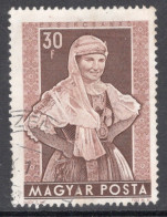 Hungary 1953 Single Stamp Celebrating Costumes In Fine Used - Gebraucht