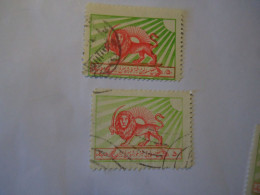 IRAN USED  2 STAMPS  DIFFERENT LIONS - Iran