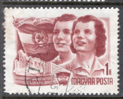 Hungary 1955 Single Stamp Celebrating Airmail - The 2nd Congress Of The Hungarian Youth Organisation In Fine Used - Usado