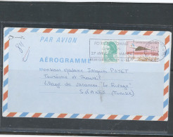 AEROGRAMME -N°1009 AER CONCORDE 3,10 + LIBERTÉ 0,20 ( TARIF 1983) OBLITERÉ -DESTINATION TUNISIE - Aerograms